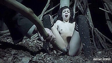 Halloween BDSM story in the forest with German teen Khadisha Latina PT 2